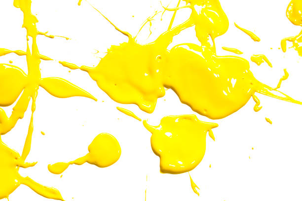 istock Yellow Acrylic Paint Splatters and spots for Background 1138626355