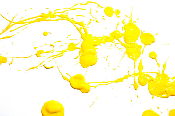 istock Yellow Acrylic Paint Splatters and spots for Background 1138627302