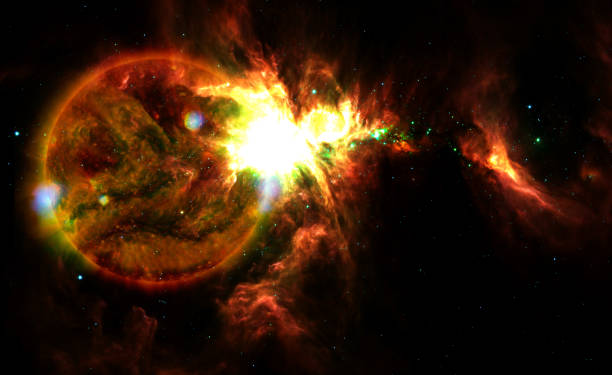 solar flare sun in the univers coronal mass ejection Solar Dynamics Elements of this image furnished by NASA solar flare sun in the univers coronal mass ejection Solar Dynamics Elements of this image furnished by NASA https://images.nasa.gov/details-PIA19821.html coronal mass ejection photos stock pictures, royalty-free photos & images