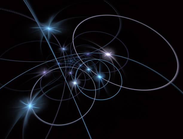 istock Modern glowing shape design with glow. Energetic Light Tracks. Luminous shining neon lights cosmic abstract frame 1138627947