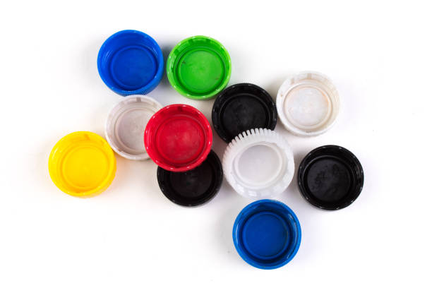 istock many plastic covers of different colors, isolated on white background. 1138628094