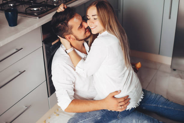 istock Beautiful couple at home 1138630632