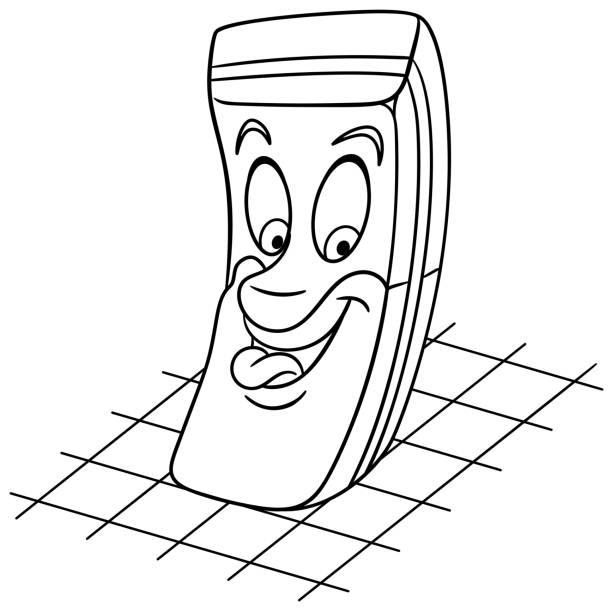 Coloring Page Of Cartoon Eraser Stock Illustration - Download Image Now -  Accuracy, Anthropomorphic Face, Beauty - iStock