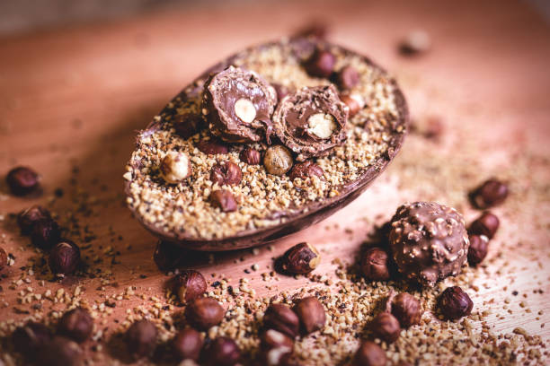 istock gourmet easter egg, stuffed with nuts and creamy almonds and chocolate 1138633570