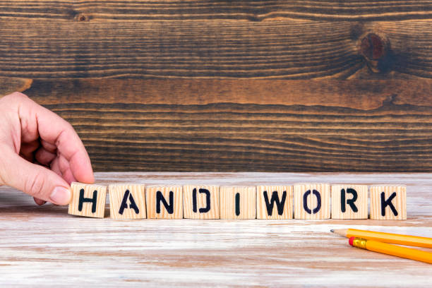 istock Handiwork. Wooden letters on the office desk 1138633653