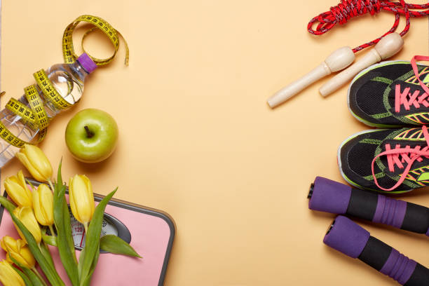 istock Female fitness background. 1138635537