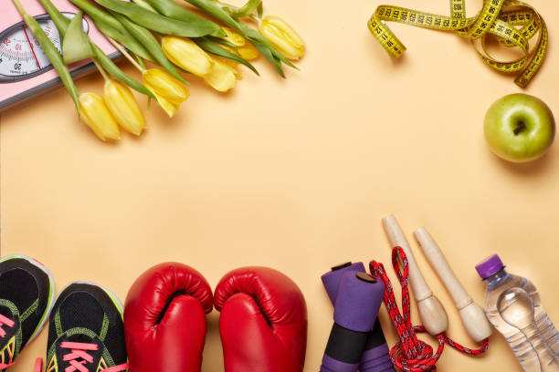 istock Female fitness background. 1138635997
