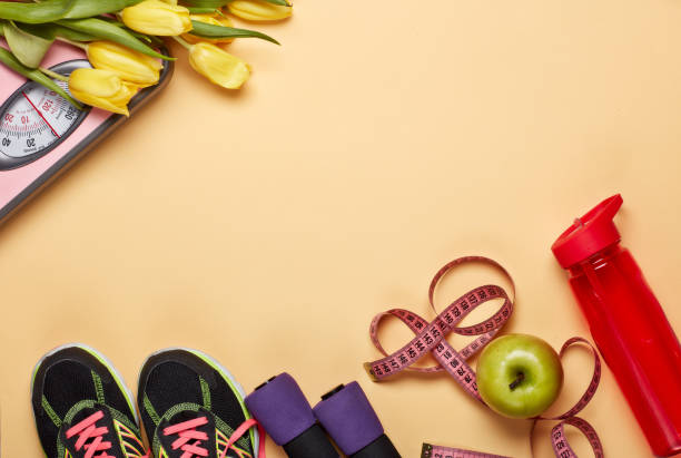 istock Female fitness background. 1138636016