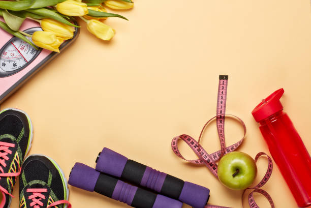 istock Female fitness background. 1138636042