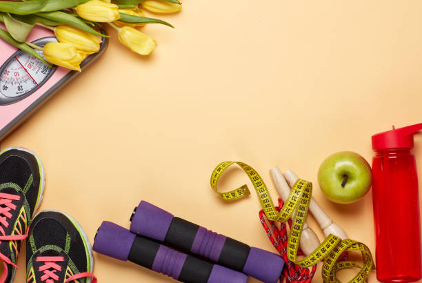 istock Female fitness background. 1138636663