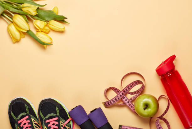 istock Female fitness background. 1138636731