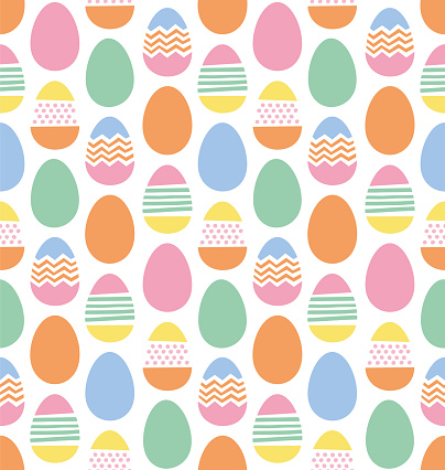 Happy Easter eggs seamless pattern