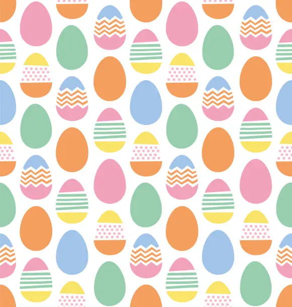 Vector illustration of Happy Easter eggs seamless pattern
