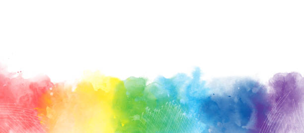 istock Rainbow watercolor border, artistic background isolated on white 1138637172