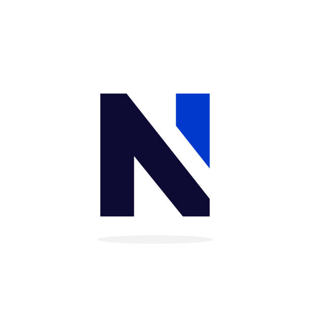 геометрический вектор логотип буква n - n stock illustrations