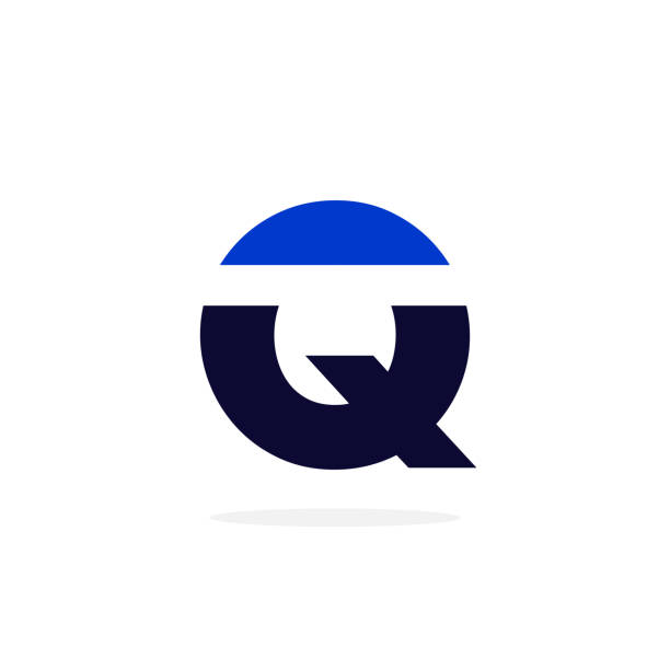 illustrazioni stock, clip art, cartoni animati e icone di tendenza di carattere geometrico: lettera q (logo vettoriale) - qs