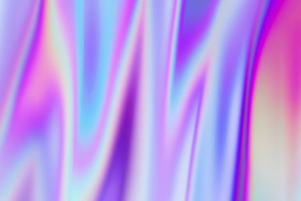 Abstract Moving Holographic Colors Gradient moving waves stock photo