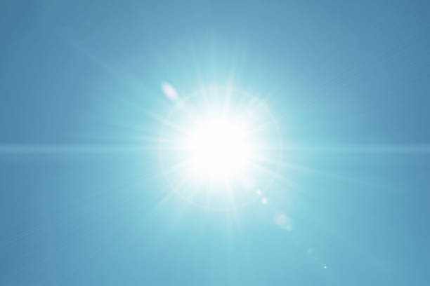 istock Sunlight Motion Lens flare on Clear on Real blue sky background 1138637986