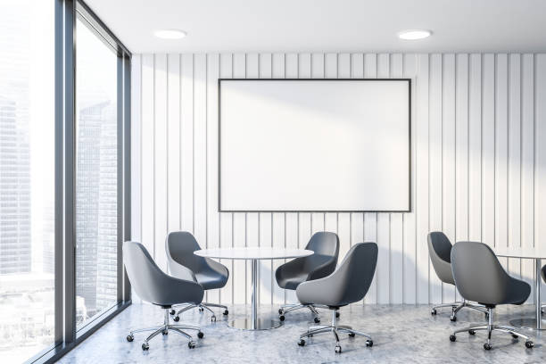istock Office waiting room with horizontal poster 1138639196