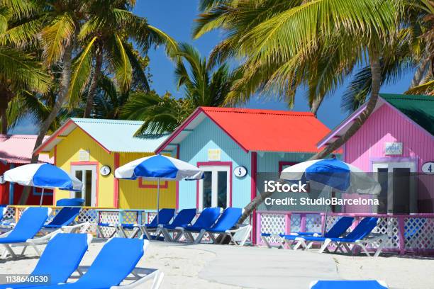 Colorful Bungalows On The Beach Stock Photo - Download Image Now - Cay, Princess, Bahamas