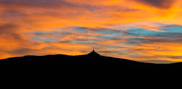 istock Silhouette of Jested mountain at sunset time, Liberec, Czech Republic 1138640973