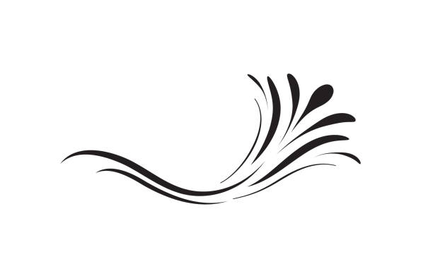 illustrations, cliparts, dessins animés et icônes de décor floral. logo s'épanouir. élément décoratif de conception de fleur. - abstract leaf curve posing