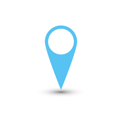 Map Pointer Blue Blue Map Pointer With Dropped Shadow On White Background Eps10 Vector ...