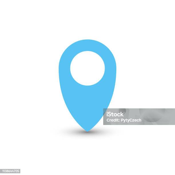 Map Pointer Blue Blue Map Pointer With Dropped Shadow On White Background Eps10 Vector ...