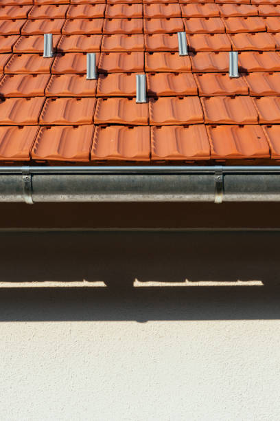 istock Texture of roof top with snow protections. 1138644782