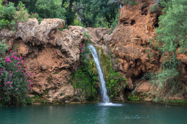 Waterfall of Pego do Inferno near Tavira stock photo