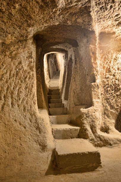 cave city in Cappadocia Turkey stock photo