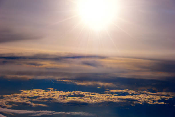 istock Beautiful sky seen from inside the plane. 1138647180