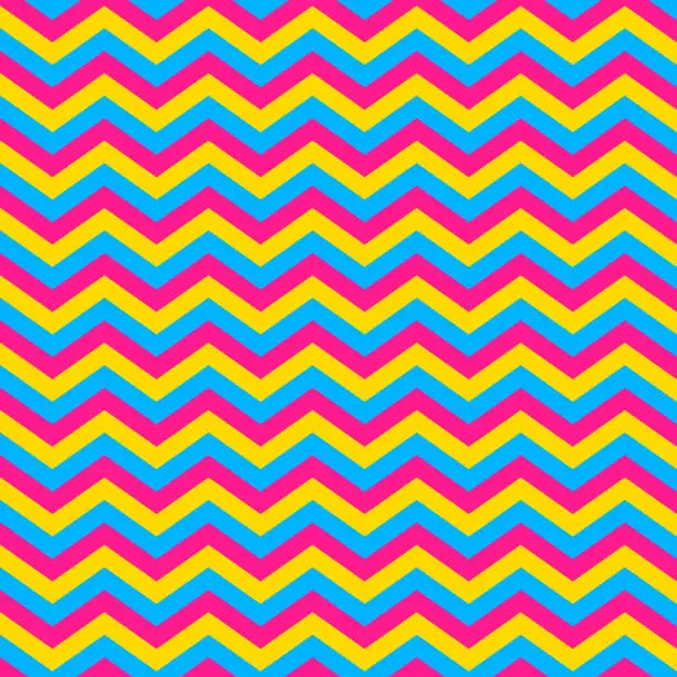 Vector illustration of Chevron pattern background retro vintage design. Zig zag pattern.