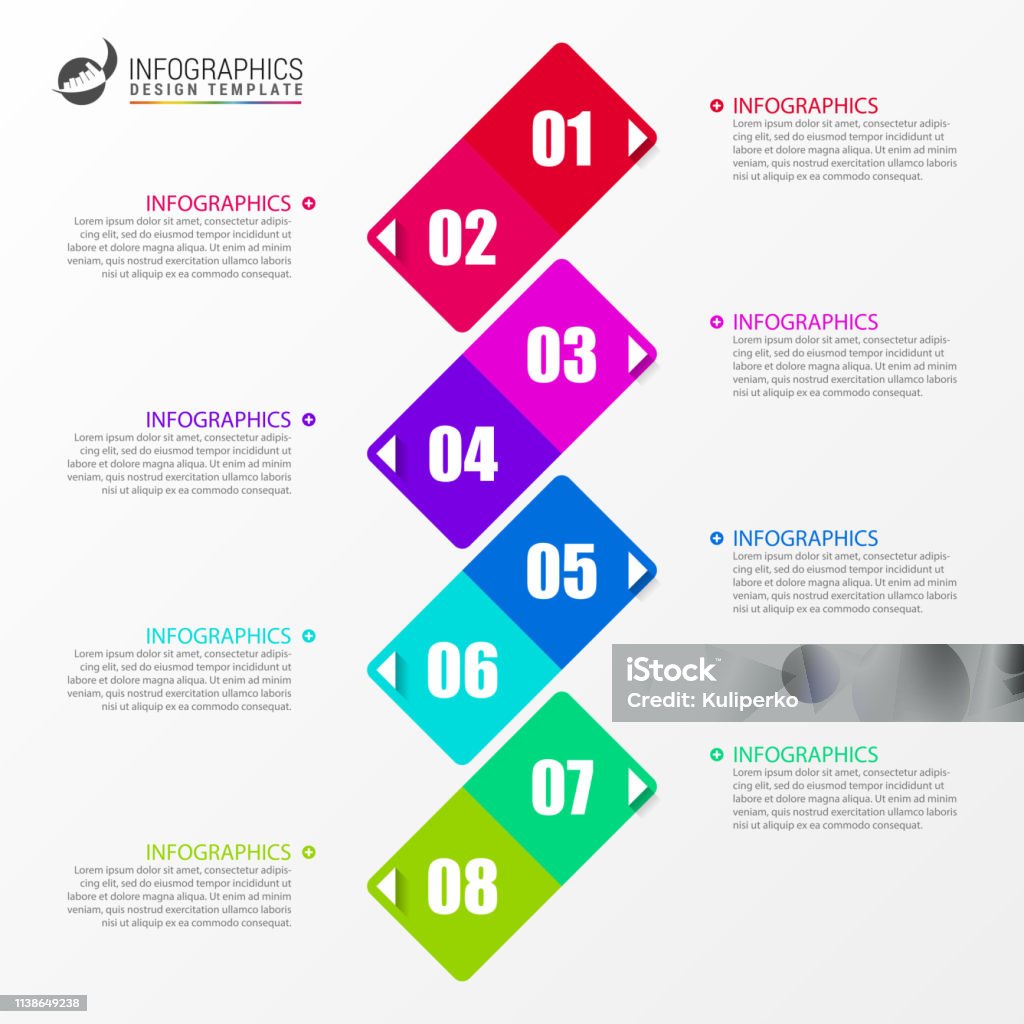 Infographic Design Template Timeline Concept With 8 Steps Stock ...