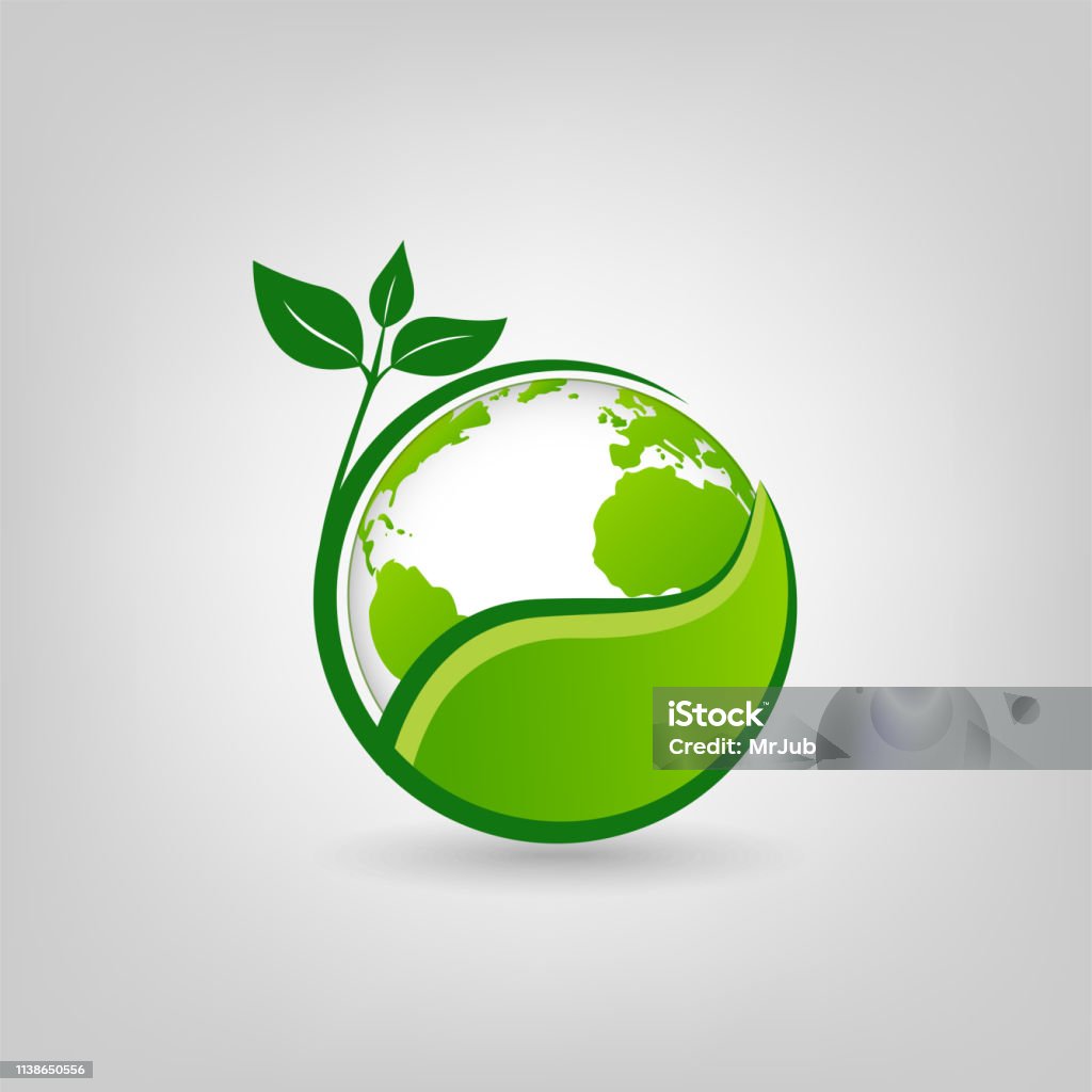 Earth Day Logo For Environment And Ecology Friendly Concept Vector
