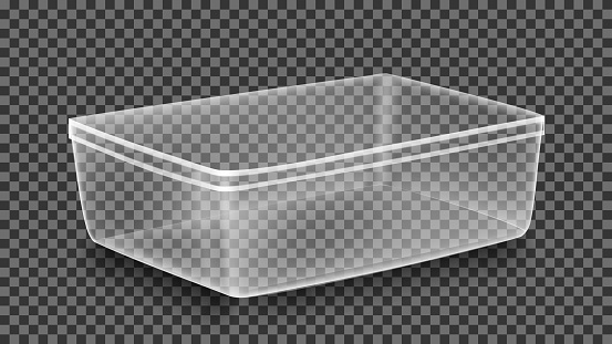 Plastic Container Inventory Transparent Plastic Container Vector Transparent Tray Container Wrap Empty Product ...