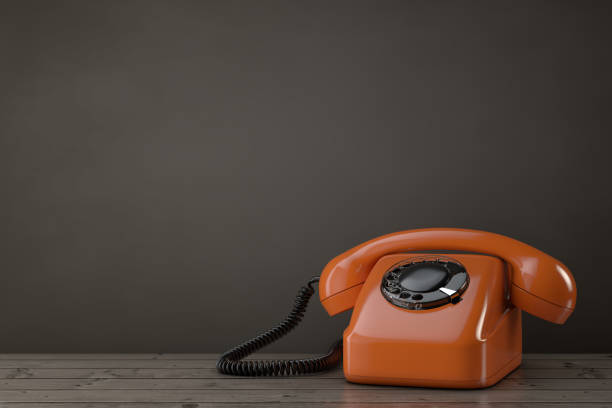 istock Orange Vintage Styled Rotary Phone. 3d Rendering 1138657358