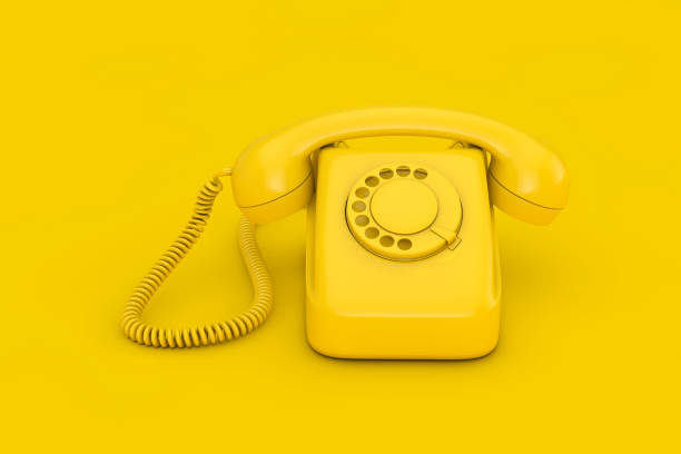 istock Yellow Vintage Styled Rotary Phone. 3d Rendering 1138657362