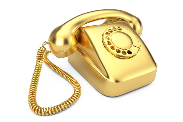 istock Gold Vintage Styled Rotary Phone. 3d Rendering 1138657412