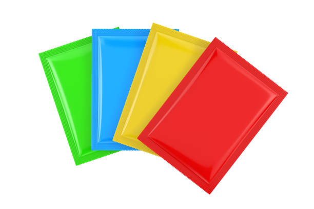 istock Colorful Blank Bag Packages Mockup. 3d Rendering 1138657517