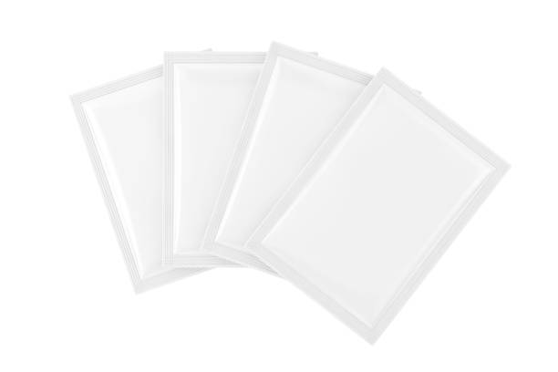 istock White Blank Bag Packages in Clay Style Mockup. 3d Rendering 1138657664