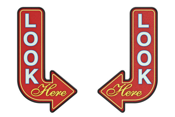 istock Vintage Rusty Metal Look Here Arrow Sign. 3d Rendering 1138657858