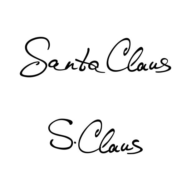 Santa Claus signature stamp Available in high-resolution and several sizes to fit the needs of your project. santa letter stock illustrations