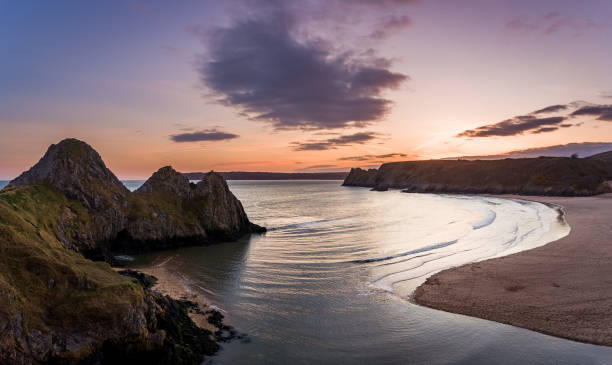 istock Aerial view of Three Cliffs Bay 1138664703