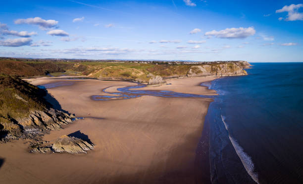 istock Aerial view of Three Cliffs Bay 1138665003