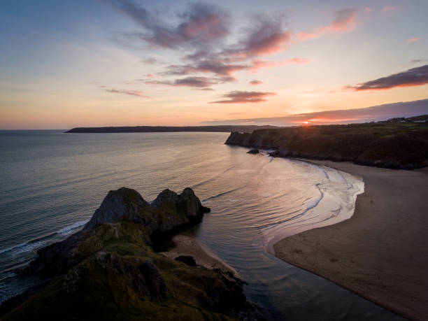 istock Aerial view of Three Cliffs Bay 1138665098