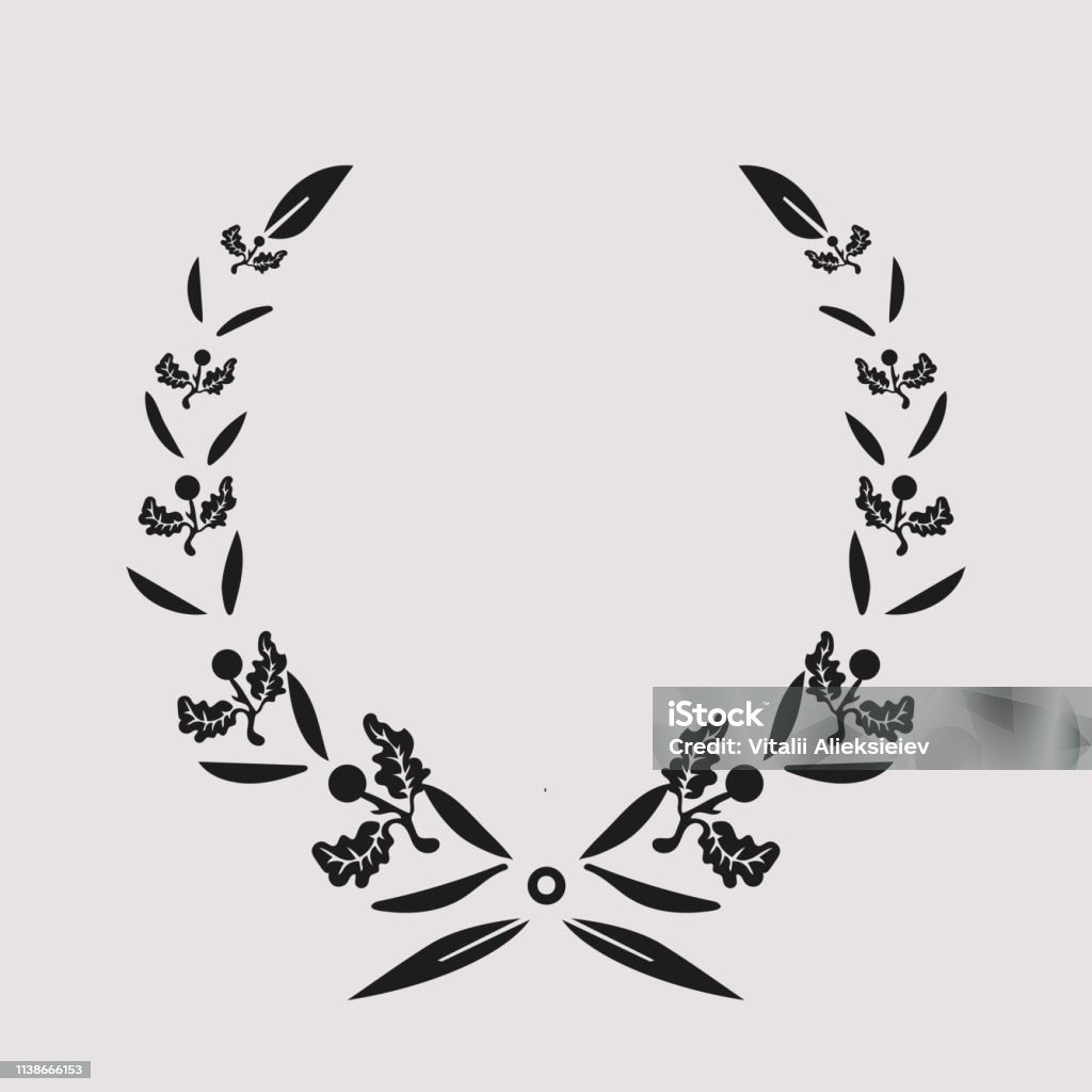 Laurel Wreath Icon Sports Label Wreath Stock Illustration - Download