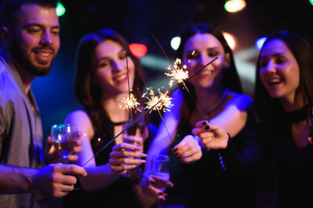istock Dynamic young friends dancing at disco party 1138666363