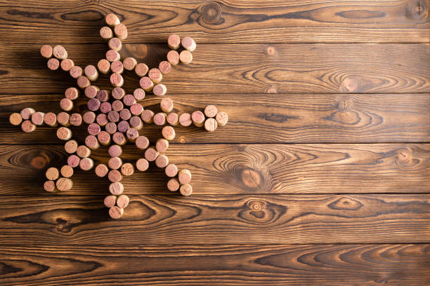 Nautical themed wine cork design background