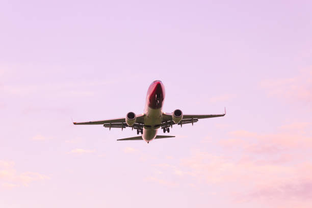 istock A large passenger plane takes off against a pink sky 1138669557